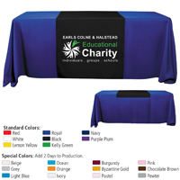 60" L Table Runners (Spot Color Print) / Accommodates 3’ Table and Larger